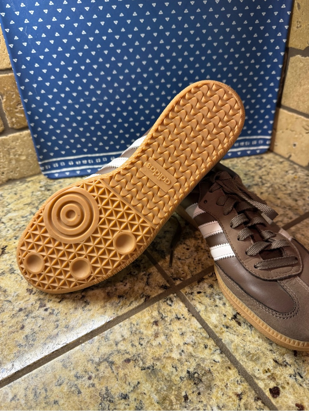 adidas Samba Brown & white Leather Trainers - Picture 6 of 6